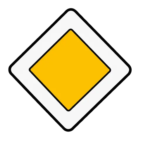 Signal B9 : losange jaune entouré d’une bordure blanche.