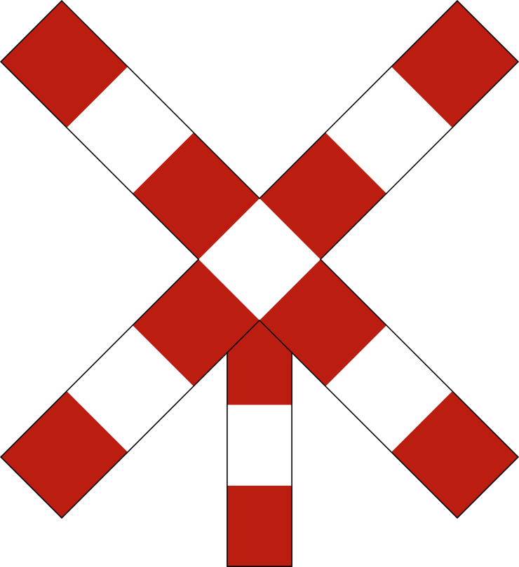Croix de Saint-André rouge et blanche.