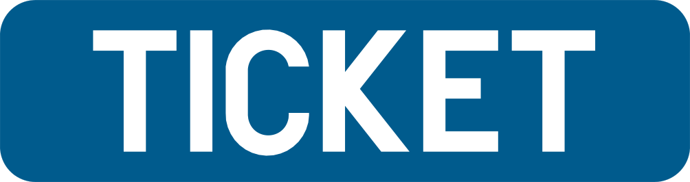 Panneau additionnel bleu portant « Ticket ».