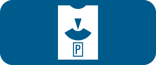 Panneau additionnel bleu représentant un disque de stationnement.