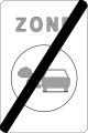 Signal F118 : panneau de zone de basses émissions grisé et barré d’une diagonale noire.